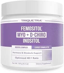 FemoSitol Inositol Powder | Myo-Inositol & D-Chiro Inositol Complex - Clinically Proven 40:1 Ratio (Vitamin B8) | PCOS, Hormonal Balance & Healthy Ovarian Function Support (123 gram – 60 Servings)
