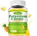 Kalium Citrate Gummies - High Potency Kalium Supplement for Muscle Health, Leg Cramp Relief, Electrolyte Balance - Vegan, Non- GMO, Gluten- fri, Ananas Aroma, 60 Greve