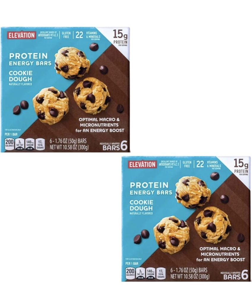🌟 Treat yourself to delicious and healthy Cookie Dough Protein Bars! 🍪✨ Irresistibly delicious 1.4oz bars packed with 5g of protein 💪🎉 Savor the sweet Cookie Dough Bliss in every bite, in a 2-Pack (12 Bars) 😍🍫 Perfect for on-the-go energy, post-workout, or anytime cravings! 🌟 (3 Boxes, Cookie Dough)