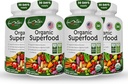 Organic Superfood Green Fruits and Veggies Complex - Bedste Kosttilskud med 14 Grønne og 14 Frugter & Grøntsager med Alfalfa & Antioxidant Organic Ingredients Non- GMO 240 Kapsler