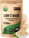 Numai Organic Lions Mane Mushroom Extract Powder 124; Dobbelt Extraction for High Potency