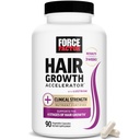 FORCE FACTOR Hårvækst Accelerator Multivitamin for kvinder & mænd, med Lustriva, Biotin, Horsetail & Vitaminer A, B12, C, D & E for tykkere hår, sundere hud & negle, 90 kapsler