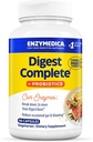 Enzymedica, Digest Complete + Probiotika, Full- Range, Everyday Enzymes med 800 millioner CFU aktive kulturer per kapsel, 90 kapsler