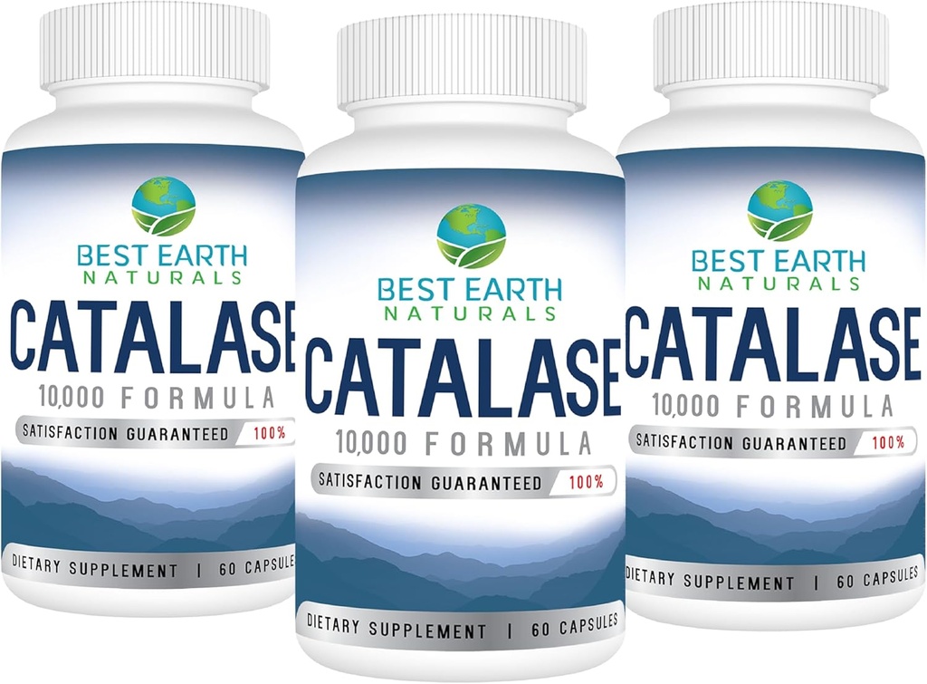 Bedste Earth Naturals Catalase Supplement 10.000 med Saw Palmetto, Biotin, Fo- Ti, PABA - Hårkosttilskud til stærkt hår - 180 kapsler - pakke med 3 (90-dages forsyning)