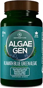Genopretning: Natural AFA Stem Cell Celulas Madres Klamath Blue - Green Algae Mere effektiv end Spirulina eller Chlorella Phytonutrient- Rich, Superfood 600mg Aphanizomenon Floss-Aquae (1)