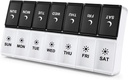 Danish Large Pill Organizer 2 gange om dagen, Ugentlig Box Per AM PM Case, Dag nat Container 7 Vitamin sag to gange
