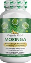 Organic Veda Moringa Leaf kapsler 1000mg, 120 Greve - Pure Raw Moringa Oleifera Powder hele blade Green Super Food Supplement - øger energi, sundhed, velvære & antioxidanter Rich
