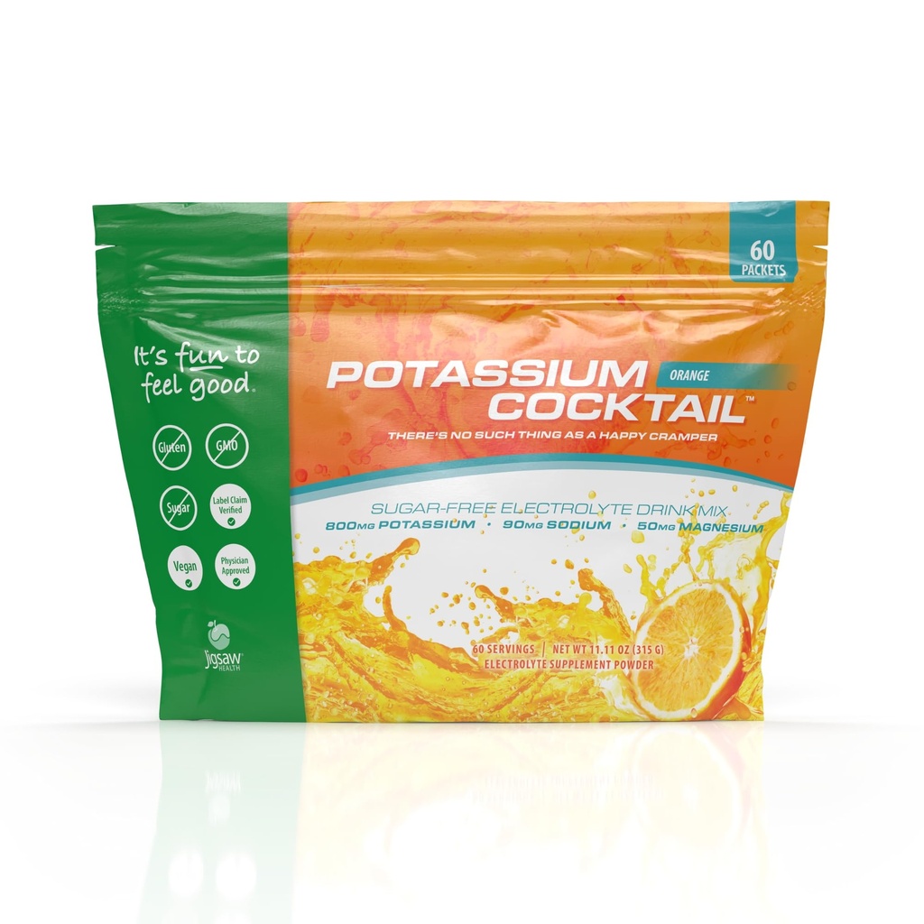 Jigsaw Health Kalium Cocktail against 124; tidligere Pickleball Cocktail against 124; Orange Flavor against 124; 60 Servere (Pakker)