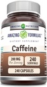 Amazing Formulas Koffein 200 Mg per Serving Medic124; Kapsler Medic124; Non- GMO Medic124; Gluten- Free Medicine 124; Made in USA (1 Pack, 240 Count)