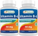 Bedste Naturals Vitamin B6 50 mg 250 tabletter (250 greve (pakke med 2))