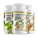 GreeNatr Ginko Biloba & Panax Ginseng Supplement - Rød Ginseng Brain Supplement til hukommelse og fokus - Ginkgo Biloba Kosttilskud til god vision, immunsystem og forbedret blodgennemstrømning - 3 flasker