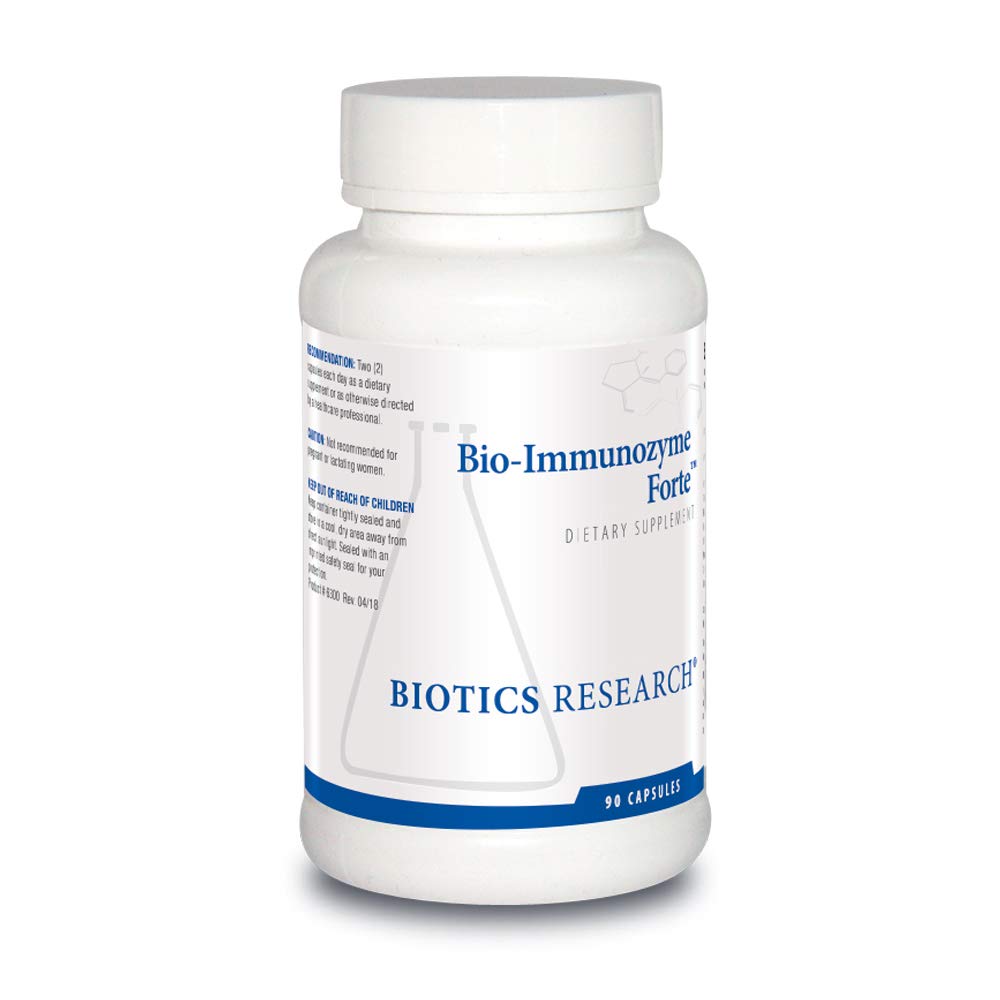 Bioetik Forskning Bio Immunozyme Forte Multivitamin / Mineral til støtte Normal, sund immunfunktion, Echinacea, Cayenne Pepper, Lactobacillus acidophilus, Probiotika, Aminosyrer 90 Kapsler