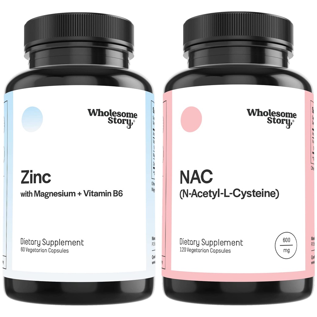 Zink, Magnesium & Vitamin B6 + NAC Bundle Support 124; Zink & Magnesium + N Acetyl Cysteine Bundle Support 124; Lever, Lung & Fertility Support