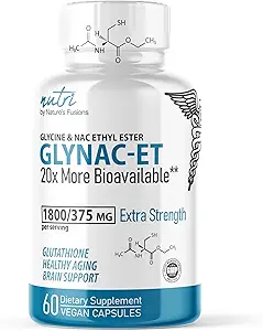 Nature's Fusions NAC Ethyl Ester + Glycine - Extra Strength 375mg - NACET 1800mg - 20x More Bioavailable Than GlyNAC - N-acetylcysteine - Anti Aging Supplement, Boost Glutathione (60 Capsule)