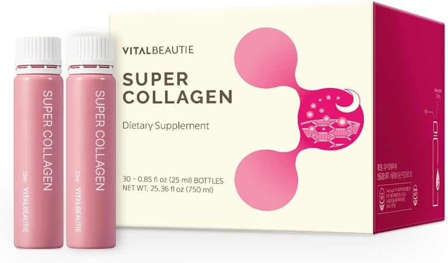 VITABEAUTIE Super Collagen Original (Flydende Marine Collagen) Indeholder GABA til hud, hår, negle + stress Relief, sund søvn ved AMOREPACIFIC Koreansk Skincare - 30 Servering