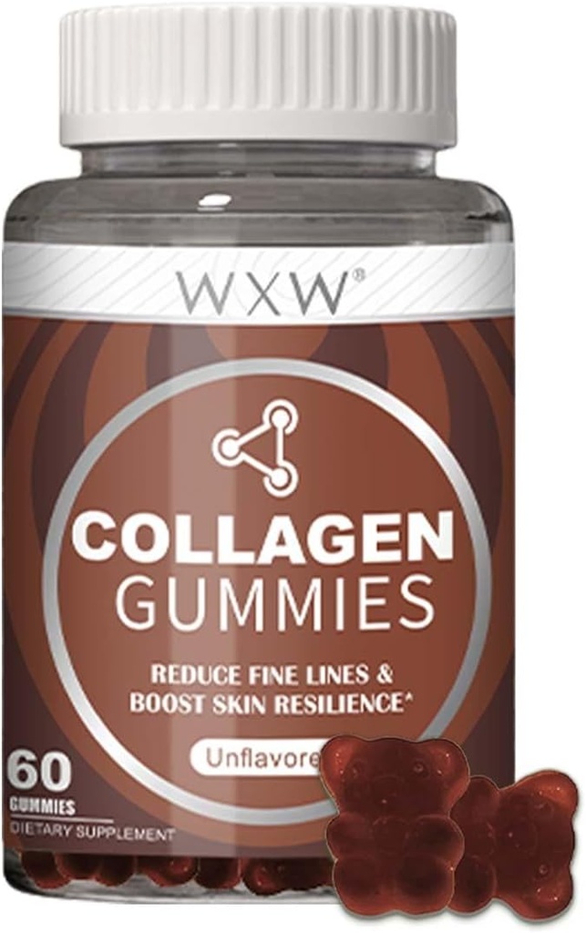 WXW Hydrolyzed Collagen Peptider for kvinder, Non- GMO Anti- Aging Formel med biotin, zink, Vitamin C & E for hår, hud og negle