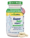 SUPER JOINT SUPPORT: Glucosamin, Chondroitin, MSM, gurkemeje, Collagen & FruiteX- B Joint Supplement, Maksimal smertehåndtering, Knogle- og muskelsundhed, Fleksibilitet og mobilitet for mænd og kvinder, 90 kapsler