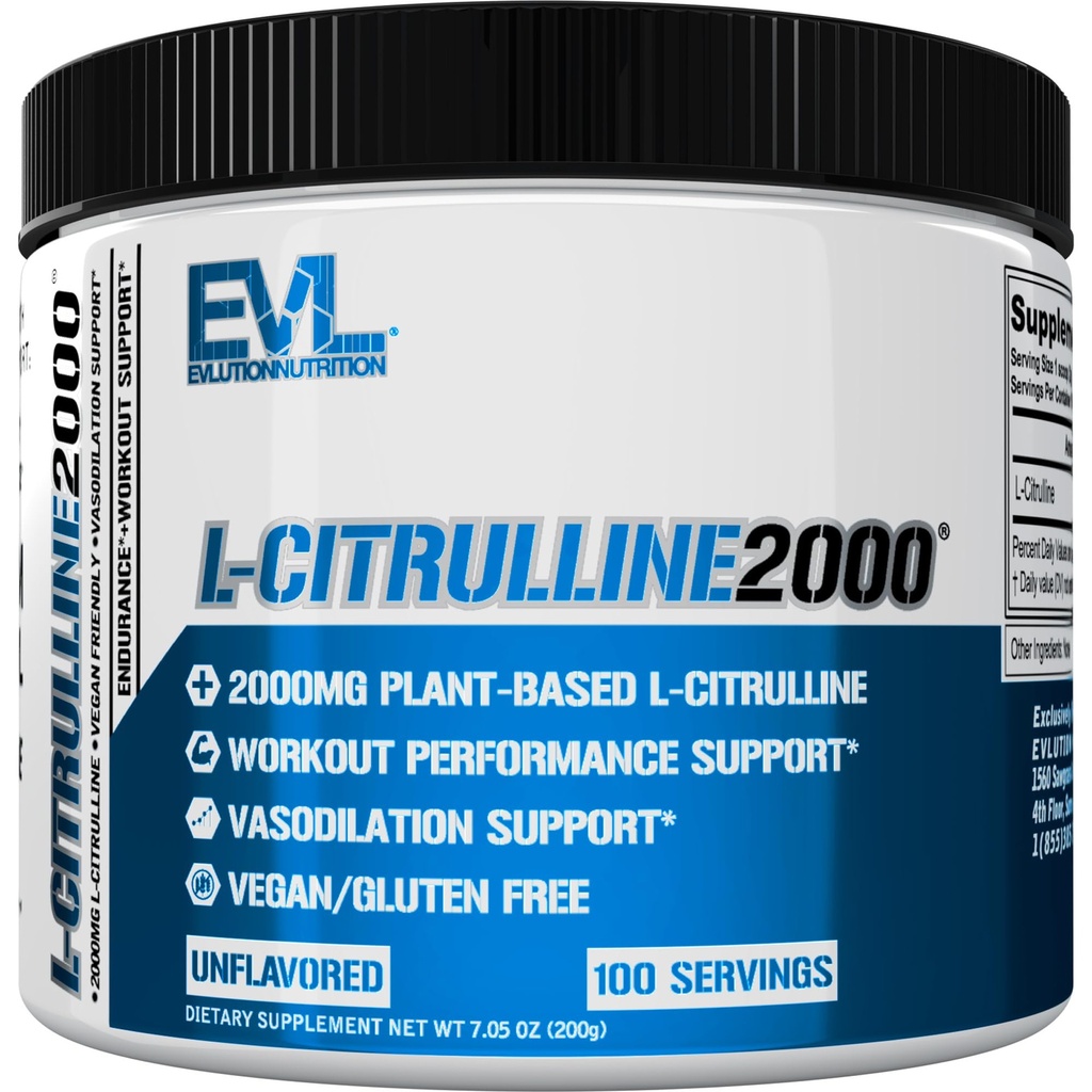 L- Citrulline2000 Nitrooxide Pre Workout Powder - High Strength L Citrullin Powder for Enhanced Muscle Strength and Intense Pumps - Plant Based Nitrooxide Booster - Unflavored