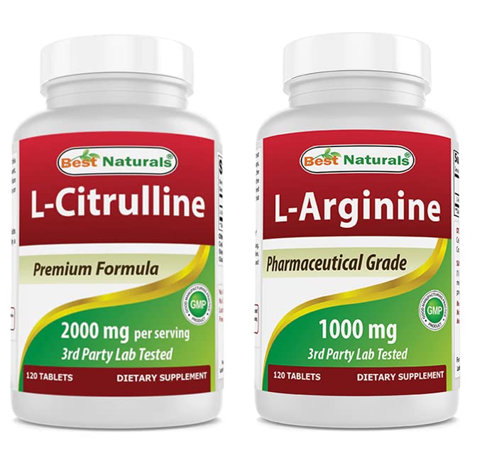 Bedste Naturals L- Citrullin 2000mg & L- Arginin 1000 mg