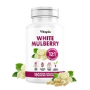 Organic Mulberry Leaf & Fruit Extract for Strong Gut, Heart Health, Antioxidant Support - 10: 1 Ratio & 180 Veggie Kapsler - Non- GMO, Gluten- Free, Vegan- Friendly Supplement