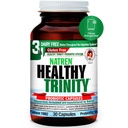 Naturen Sund Trinity Probiotika Supplement - 30 Dairy and Gluten Free Gel Capsules - Forbedre Gut og fordøjelse, 30 Millioner CFU - Lactobacillus Acidophilus, Bifidobacterium, Bulgaricus