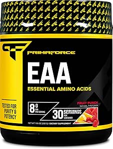 Primaforce EAA Powder (30 Servere, frugt punch flavor) Note 124; Væsentlige Aminosyrer til præ / interne workout og inddrivelse - ikke-GMO og gluten fri