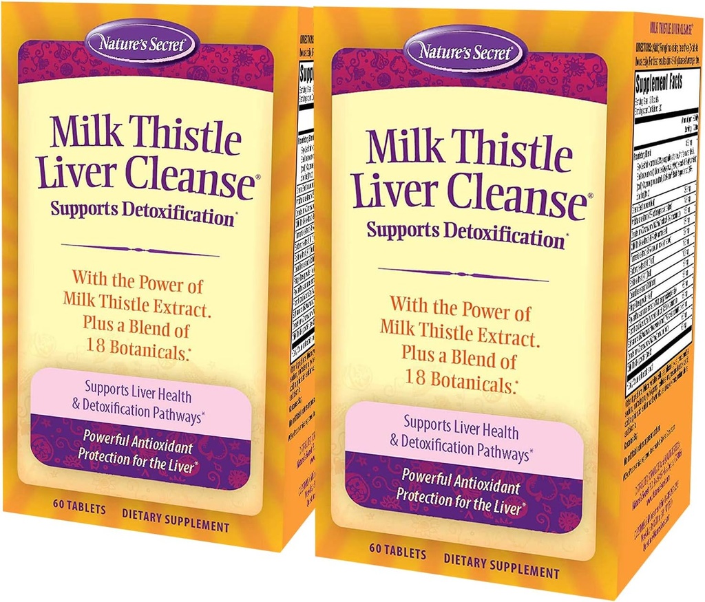 Nature 's Secret Milk Thistle Lever Cleanse 60 tabletter (pakke med 2)