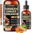 6in1 Flydende gurkemeje Curcumin med Ingefær, Berberine Extract, Ceylon Cinnamon, Bitter Melon, Black Pepper - Drops Extract - 2FL oz - 60 Servere
