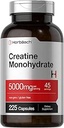 Horbäach Creatine Monohydrate | 5g | 225 Capsules | Non-GMO, Gluten Free Supplement