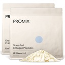 Promix Hydrolyseret collagen peptider - Type 1 Grass Fed Collagen, 4,7g glycin, Type 3 bioaktive peptider - Unflavored - 2,5 Pound (pakke med 2)