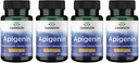 Swanson Apigenin- Bioflavonoid Supplement Naturlig prostatastøtte - Metabolisme & nerve sundhedstilskud - Support Sleep & Relaxation 90 Caps, 50 mg hver 4 pakke