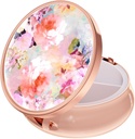 Rouidr Pill Box, 3 Segment Medicine Pill Case, Lille Pill Box for purse & Pocket, Metal Travel Pill Box, Pill Container Medicine Holder Vitamin Container, Unik gave, Rose Gold (Vandfarve Blomst)