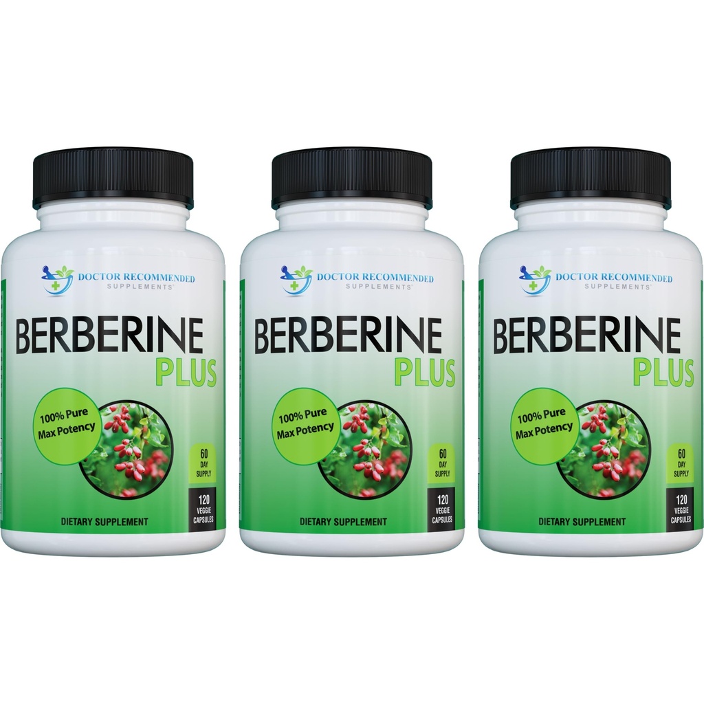 DOCTOR ANBEFALEDE TILLÆG Berberine Plus 1200mg Per Serving - 120 Veggie kapsler Royal Jelly (120 Greve (pakke med 3))