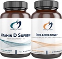 Design for Health Vitamin D Supreme + Inflammatone Bundle - vitamin D3 5000 IE + 2000mcg Vitamin K med en enzym botanisk blend til at fremme sund inflation respons - 2 produkter
