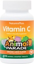 Natures Plus Animal Parade Sugar- Free Children 's Vitamin C, Natural Orange Juice Flavor - 90 Chewable Animal Shaped Tablets - Immunstøtte - Gluten Free - 45 Serveringer