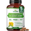 Zazzee Extra Strength St. John 's Wort 20: 1 Extract, 8000 mg Strength, 0, 3% Hypericin, 150 Vegankapsler, 5 Måned Supply, Koncentreret, Standardized 20X Extract, 100% Vegetar, Non- GMO, All- Natural