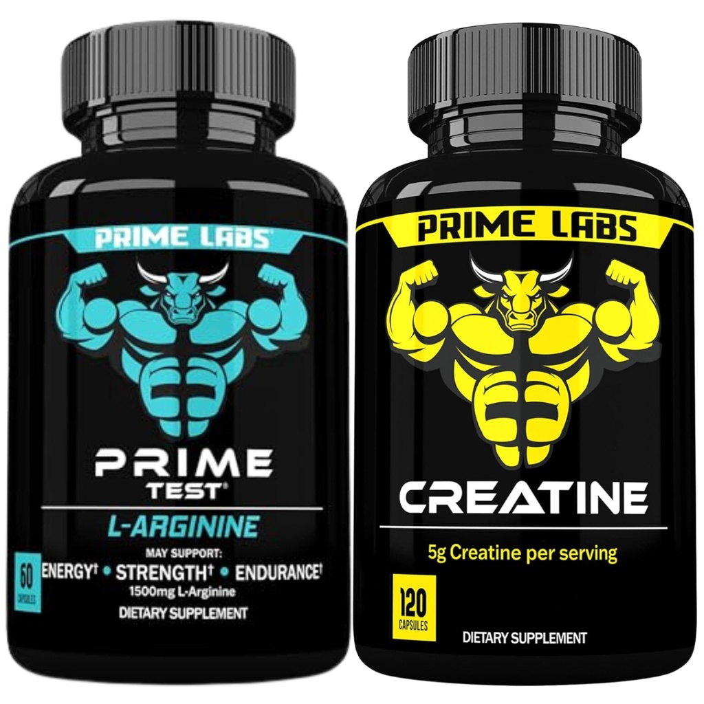 Prime Labs L Arginin (60 ct) + Creatininkapsler (120 ct)