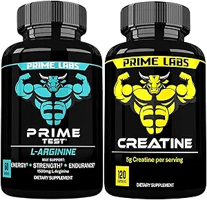 Prime Labs L Arginine (60 ct) + Creatine Capsules (120 ct)