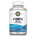 KAL B-100 Complex - Vedvarende udløsning B-kompleks - Sund energistøtte med naturlig støtte Base og frisk mintbelægning - Vegetarisk - 60 dages garanti - 120 Servering, 120 tabletter