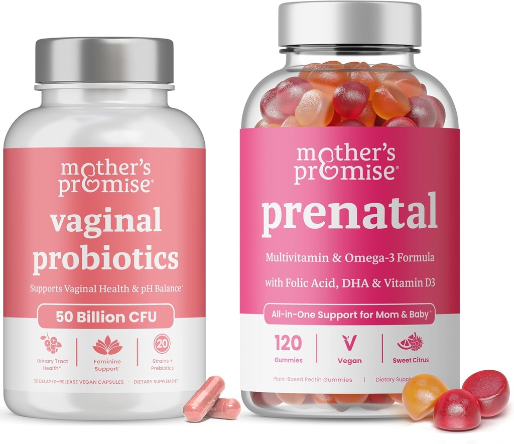 Mors løfte prenatal Vitamin Gummies & Vaginal Probiotika til kvinder Bundle
