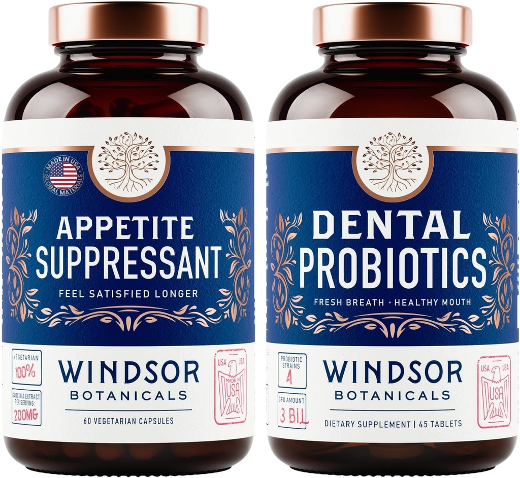 VINDØR BOTANICALS Appetite Suppressant for vægttab og tandprobiotika for dårlig ånde bundle