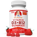 D3- vitamin, B12 Gummies af Dr. Danielle, Vegansk Dagligt tillæg for voksne og børn, non- GMO, D3- vitamin 1000 IE & 250 mcg B12-vitamin, 2 måneders Tilgang (60 Gummies)