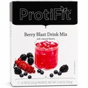 ProtiFit - High Protein Fruit Flavored Powder Drink Mix, 15g Protein, Lavkalorie, Sukker fri, Ideel Protein Kompatibel, 7 Servere Per Box (Berry Blast)