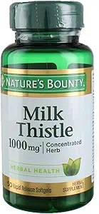 Nature 's Bounty Milk Thistle 1000mg Herbal Supplement Softgels - 50 CT