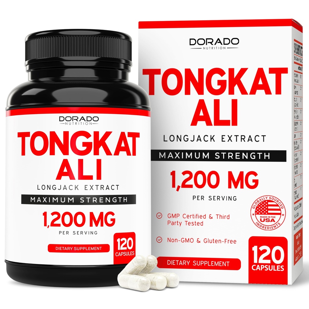 Tongkat Ali For Mænd (Longjack) Eurycoma Longifolia Extract 1200mg Per Serving, 120 Kapsler - Longjack Tongkat Ali for mænds sundhed & vitality support - tredjeparts testet, USA Made & Non- GMO