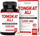 Tongkat Ali For Mænd (Longjack) Eurycoma Longifolia Extract 1200mg Per Serving, 120 Kapsler - Longjack Tongkat Ali for mænds sundhed & vitality support - tredjeparts testet, USA Made & Non- GMO