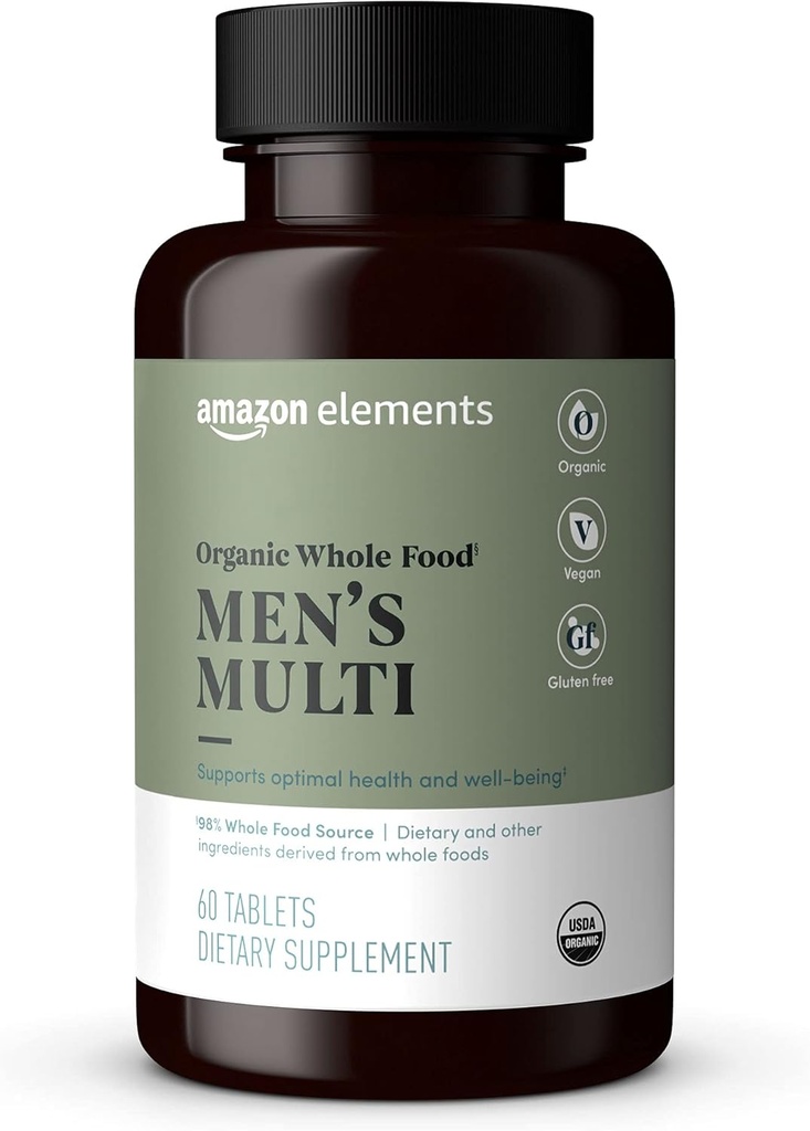Elementer Organic Whole Food Men 's Multi, 60 tabletter