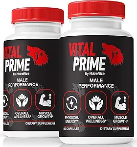(2 Pack) Vital Prime for mænd, Official Vital Prime Original Blend, Naturlige ingredienser til støtte ydeevne, Premium Formel for energi og Stamina, VitalPrime Complex anmeldelse (120 kapsler)