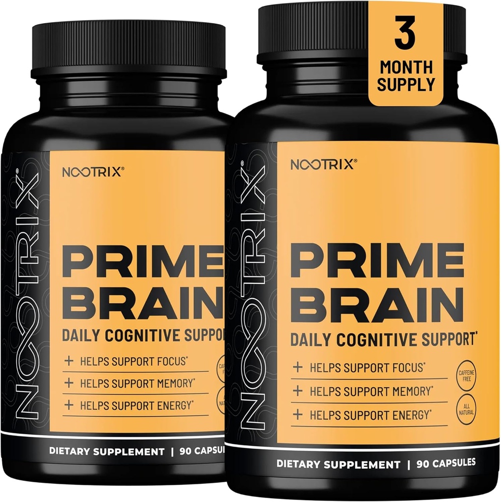 Nootrix Prime Brain Nootrop Supplement Note 124; Understøtter hukommelse, mental fokus, kognitiv sundhed & energi