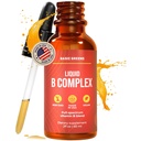Vitamin B Complex flydende dråber - styrke Sublingual Formel, Maksimerer Absorption & øger energi - B1, B2, B3, B5, B6, B7, B9, B12 - Natural Vegan Supplement for Immunity (B Complex)
